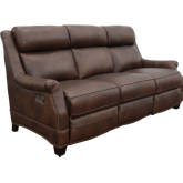 Warrendale Power Reclining Sofa in Cognac Brown Leather